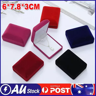 Necklace Box Velvet Pendant Chain Jewelry Brooch Gift Packing Box Organizer • $11.19