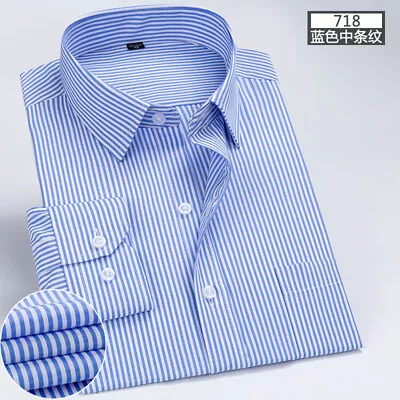 Mens Dress Shirts Long Sleeves Formal Business No Iron Striped Casual Shirts Top • $17.05