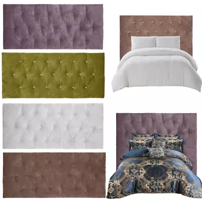 £36.95 • Buy Velvet Chesterfield Bed Headboard In 20  Height Single Double Kingsize Bed
