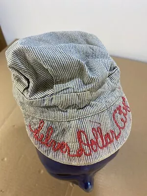 Vintage 50s 60s Hickory Stripe Distressed Conductors Denim Work Har Cap Kids • $84.99