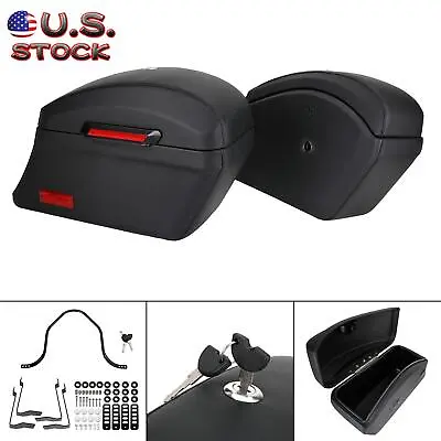 Saddlebags Hard Bag & Heavy Duty Mounting Kit For Honda Shadow 400 750 Vtx1800 • $330.87