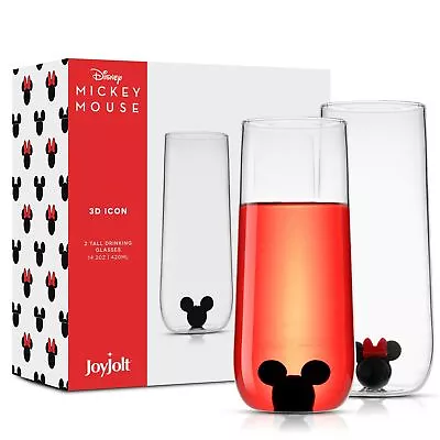 Disney Mickey Mouse Icon Highball Glass 2pc Glass Drinking Glasses. 14oz Tal... • $33.07