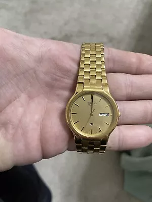 Seiko Quartz “S2” All Gold Vintage Men’s Watch  • $53.95