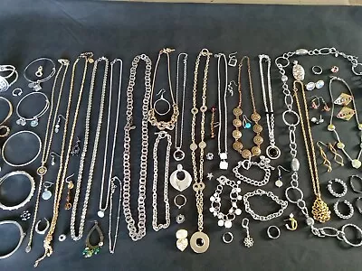 Vintage Jewelry Lot NecklacesEarrings Bracelets Rings Pendant Stones Gold • $5.50