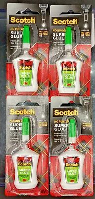 (Lot Of 4)  3M Scotch - No Run Gel - Super Glue - No Mess Tip-0.14 Oz. Each Tube • $15.98