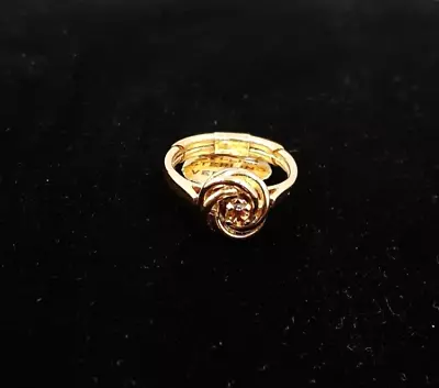 CELLINI Vintage Citrine Sterling Vermeil Ring Jewelry Size 5.5 Signed NWT • $28