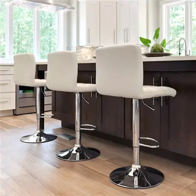 Set Of 2 Bar Stools Swivel Adjustable Bar Chair Modern PU Leather Pub Bar Chairs • $89.89