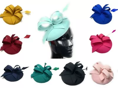 £19.99 • Buy Sinamay Fabric Pillbox Hat Headband Feather Fascinator Ascot Hatinator Races UK