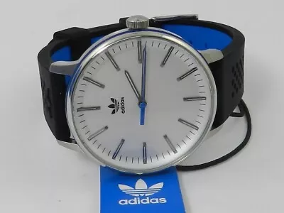 ADIDAS Unisex Three Hand Code One Black Silicone Strap Watch 38mm • $0.99