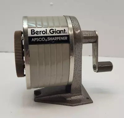 Vintage Berol Giant APSCO 6 Hole Manual Pencil Sharpener Wall Desk USA • $24.95