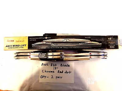 Vintage Anco Awl 820-13 Inch Wiper Blades Chrome Red Dot Nos. 1 Pair • $100