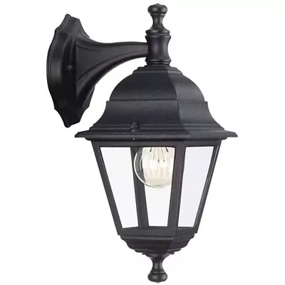 Massive LIMA Wall Lantern Aluminium Mains-powered Outdoor Light E27 Black • £12.90