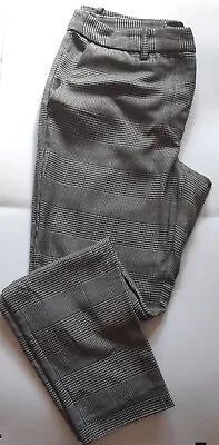 Decjuba Black Houndstooth Check Print Pants Size 12 Tapered Pockets Work Womens • $19.95