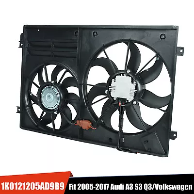 AC Condenser Dual Radiator Cooling Fan For 2005 Audi VW Beetle Passat Golf Jetta • $78.99