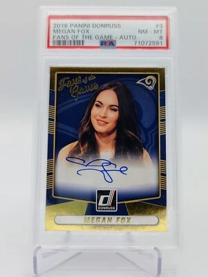 $300 • Buy 2016 PANINI DONRUSS MEGAN FOX FANS OF THE GAME AUTOGRAPH PSA 8! POP 2 - 1 Higher