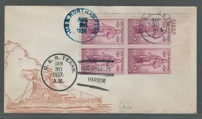 US Cover Los Angeles Harbor USS Texas USS Rail & USS Northampton 1936 US Sc 777 • $17.50