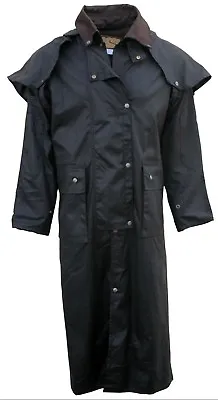 Outback Trail By Foxfire Oilskin Oilcloth Waterproof Drover Duster Long Coat • $139.99