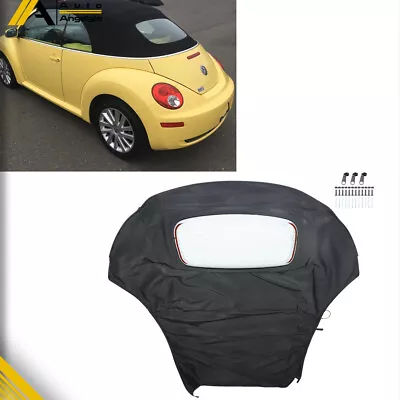 Black Convertible Soft Top W/DOT Approved Window For 2003-2010 Volkswagen Beetle • $373.60