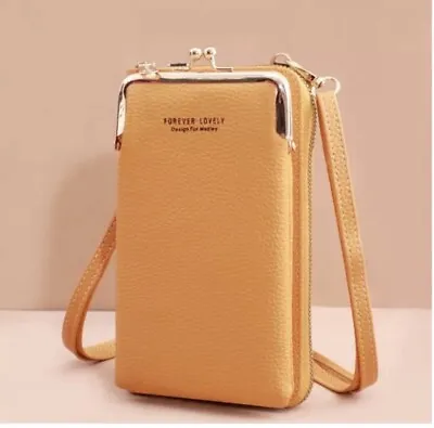 Ladies Mustard Yellow Messenger Bag Crossbody Mobile Phone Small Shoulder Bag • £6.99