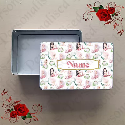 Personalised Metal Storage Tin - Keepsake - Mermaid - Name - Design 7 • £13.99