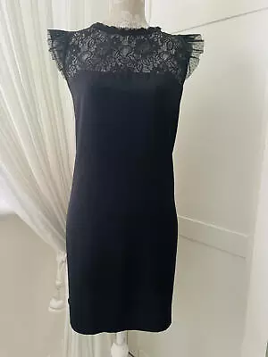 £0.99 • Buy 🌺zara Black Shift Lace Top Dress Size Xl 🌺
