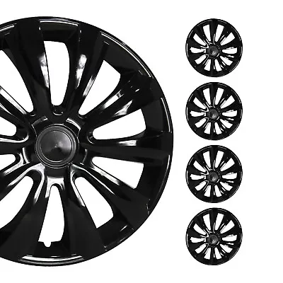 16  Wheel Rim Cover Guard Hub Caps Durable Snap On ABS Accessories Black 4 Pcs • $69.99