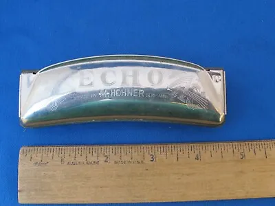 Vintage M. HOHNER Germany ECHO Curved Harmonica -Plays Well-NR • $43.74
