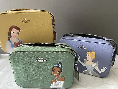 DISNEY X COACH MINI CROSSBODY CAMERA BAG With CINDERELLA/BELLE/TIANA • $275