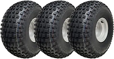 22x11.00-8 Knobby ATV Tyres 4 Stud Rim Trailer Quad Wheels 4 Inch PCD (Set Of 3) • £167.08