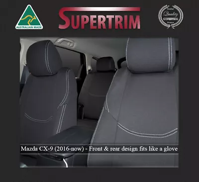 FRONT AND REAR CAR SEAT COVERS FIT Mazda CX-9 PREMIUM WATERPROOF NEOPRENE • $499