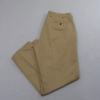 Orvis Mens Dress Chino Pants Size 38 X 32 Khaki 100% Cotton Straight Flat • $27.75