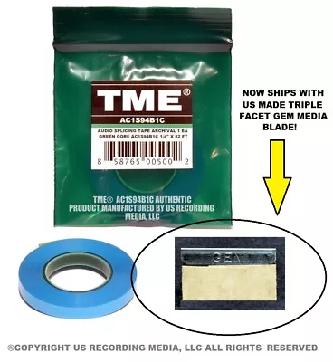 Splicing Tape Open Reel 1/4  X 82' By TME Pro Studio Grade/Archival W/GEM Blade • $8.79