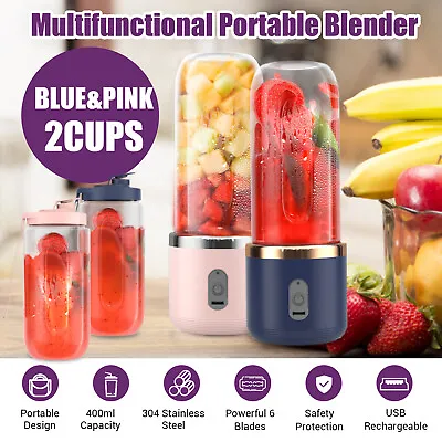 400Ml Electric Mini Juice Maker Portable Blender Smoothie Juicer Fruit Machine • £10.69