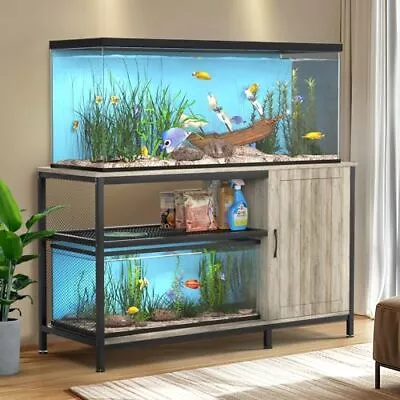 55-90 Gallon Fish Tank Stand Large Aquarium Stand With Accessories 51.6  W Grey • $255.18