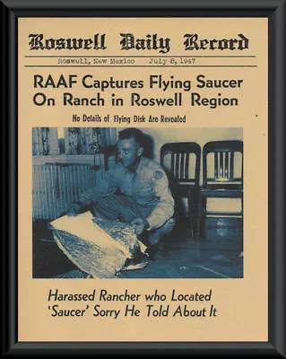 1947 Roswell UFO Crash Fantasy Newspaper Cover Printed On 70 Year Old Paper P022 • $20