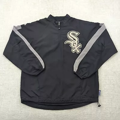 Majestic Chicago White Sox Cool Base 1/4 Zip Pullover Jacket Mens M Baseball MLB • $34.95