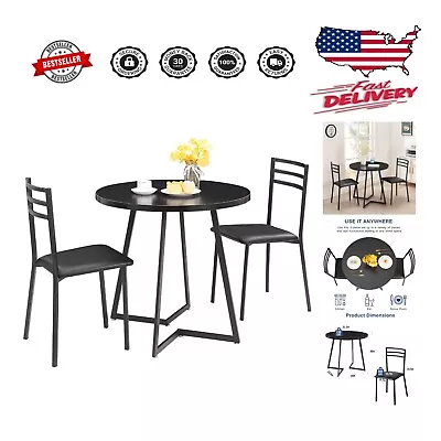 Stylish 3-Piece Round Dining Set: Modern Design Durable Construction • $174.98