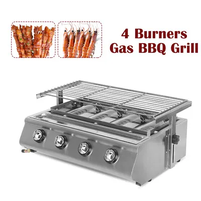 Smokeless Infrared 4 Burners BBQ Grill LPG Gas  Adjust Height For Outdoor Picnic • $390.62