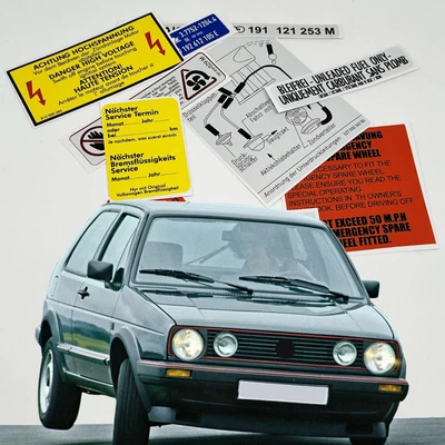 $26.50 • Buy Vw Golf Mk2 Gti Gt Underbonnet Car Restoration Warning Caution Stickers