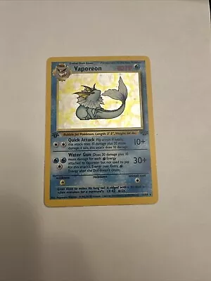 Pokemon Card - 1st Edition Vaporeon Jungle 12/64 Holo Rare | Vintage NM • $95