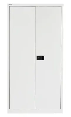 £199.95 • Buy Bisley White Cupboard 3-Shelves Steel Lockable 1.8m Tall Locking (VAT Incl)