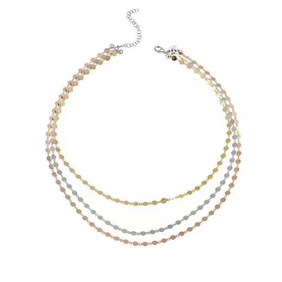 HSN Michael Anthony Jewelry Sterling Tri-Color Disc Chain Layered Necklace • $99.99