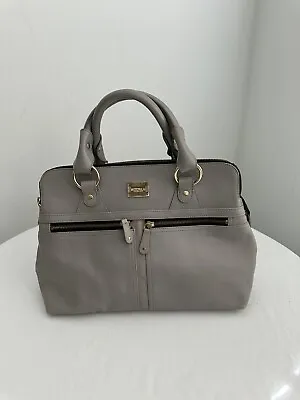 MODALU London Gray Leather Satchel Tote Convertible Shoulder Handbag • $49.99