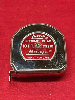 LUFKIN C9210 10' X 1/2  MEZURALL CHROME CLAD  TAPE RULE - VINTAGE! • $20