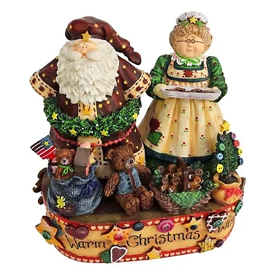 Santa Claus And Mrs Claus Warm Christmas Wishes Figurine Whimsical Decor READ • $29.99