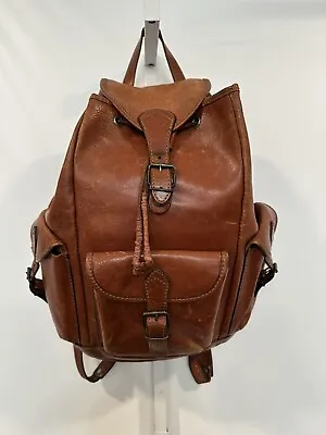 $54 • Buy Vintage Leather Backpack Rucksack Laptop Satchel Bookbag Travel Shoulder Bag