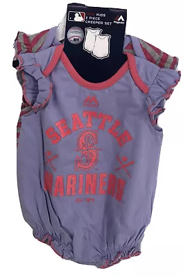 NWT MLB Seattle Mariners Toddler Infant Creeper Set 2 PC  0-3  & 6-9 Month NEW • $8.95