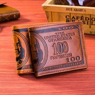 $13.18 • Buy Fashion Credit Card Leather Men's Dollar Bill Pattern Bifold Purse Wallet
