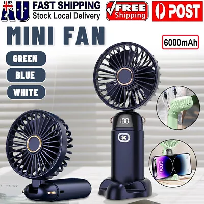 $21.59 • Buy Portable USB Rechargeable Folding Hand Held Fan Desk Cooler Cooling 5 Mode Mini