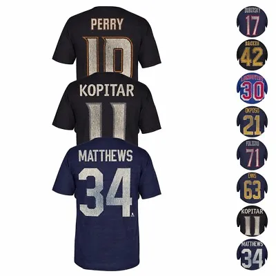 $10.49 • Buy NHL CCM Retro Tri-Blend Player Name & Number Jersey T-Shirt Collection Men's
